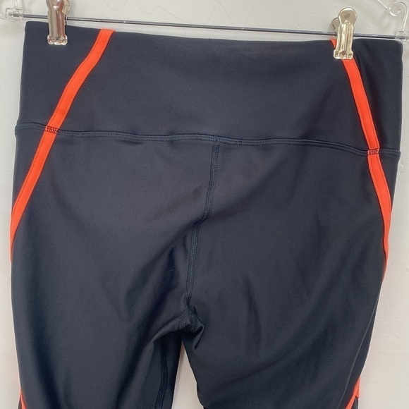 UNDER Armour Black & Orange Workout Running Heat Gear Compression Leggings Large - Picture 6 of 11